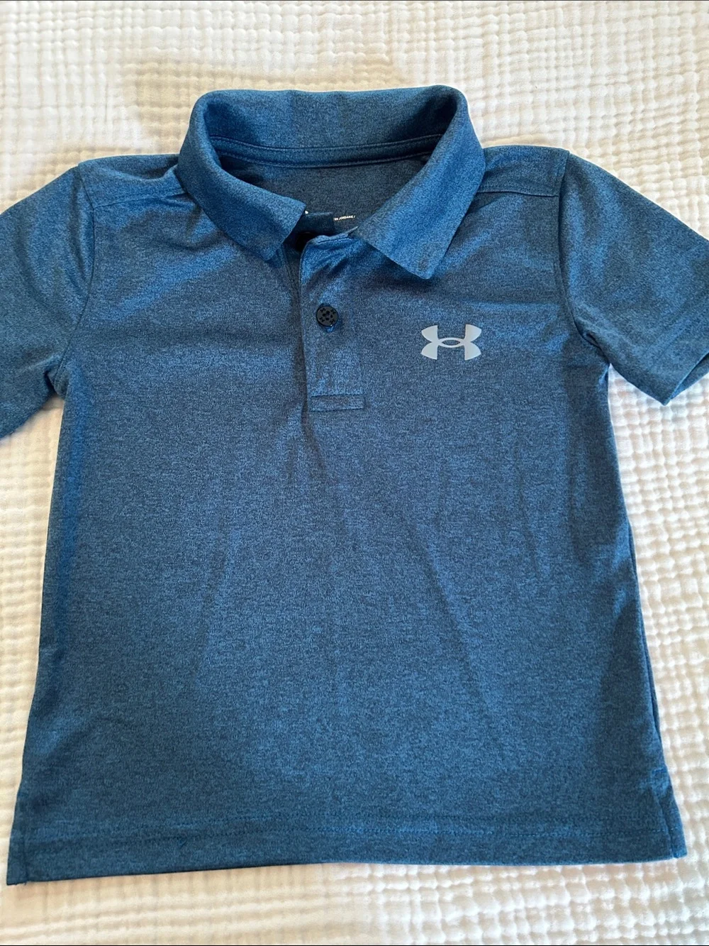 Under Armour Boys' Heathered Navy Polo with Logo
